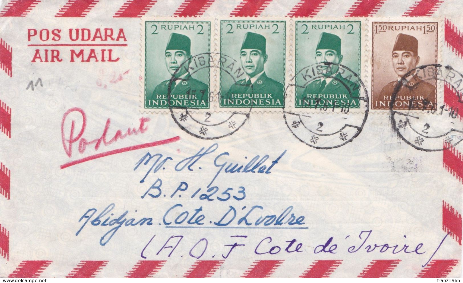 From Indonesia To Ivory Coast - 1961 - Indonesien