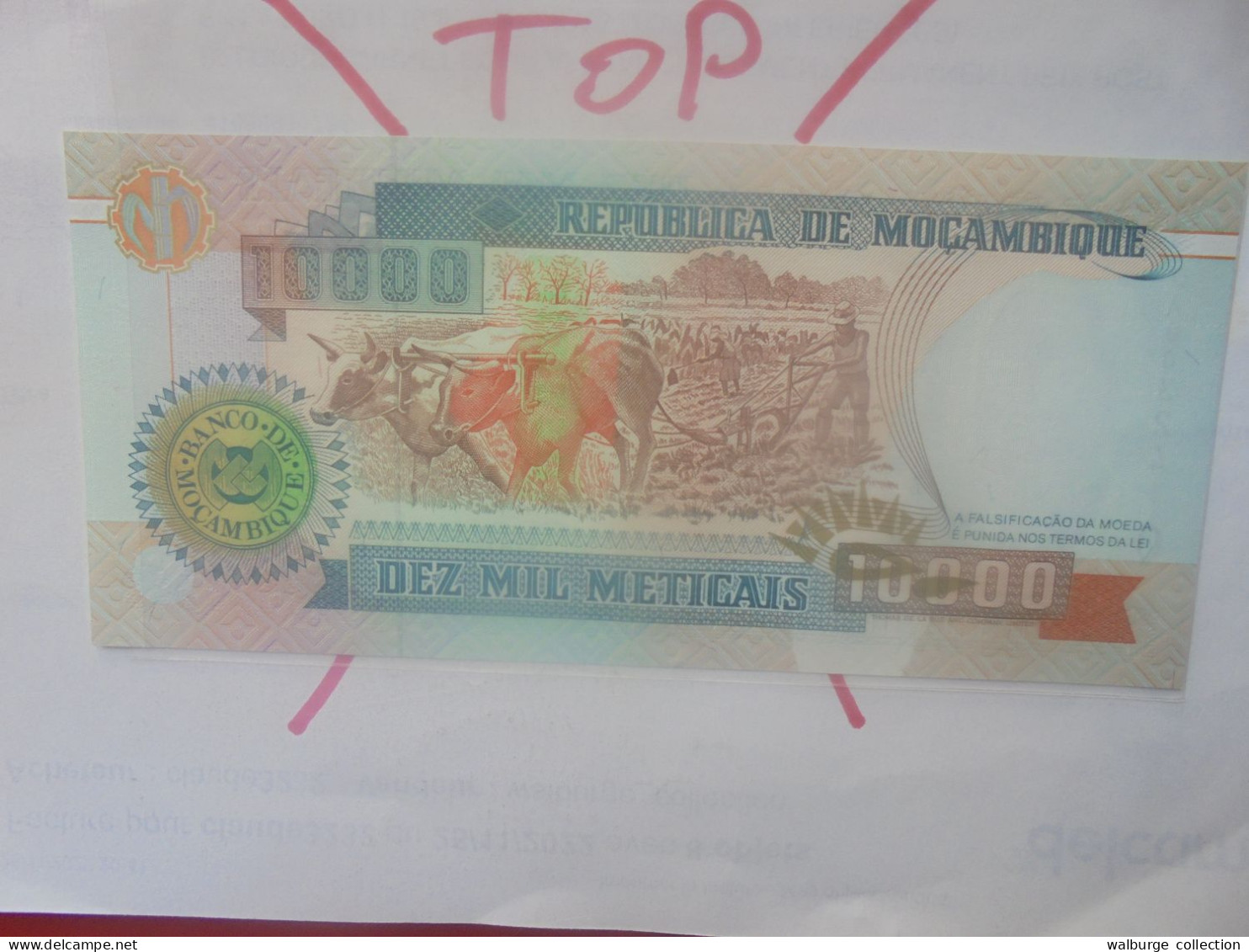 MOZAMBIQUE 10.000 METICAIS 1991 Neuf (B.33) - Mozambico