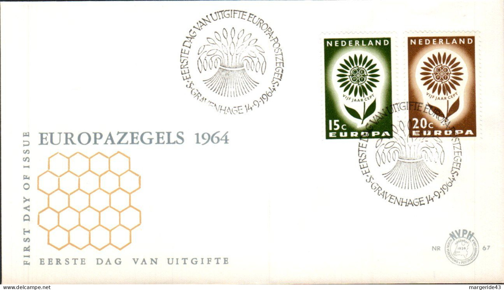 EUROPA 1964 PAYS BAS FDC - 1964
