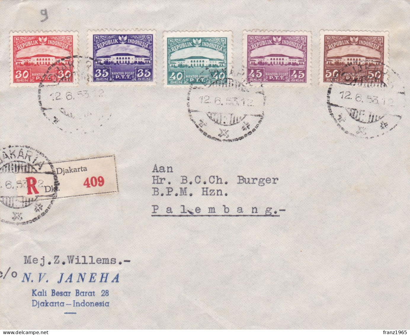 Postal History - 1953 - Indonesia