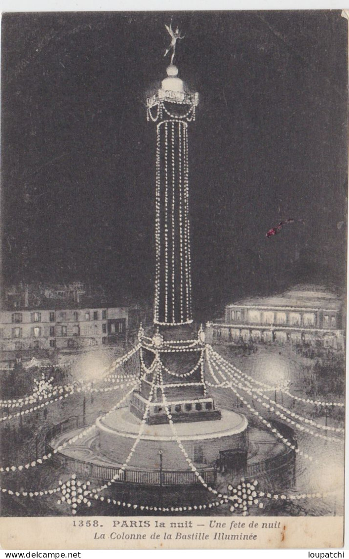 PARIS LA NUIT La Colonne De La Bastille Illuminée - París La Noche