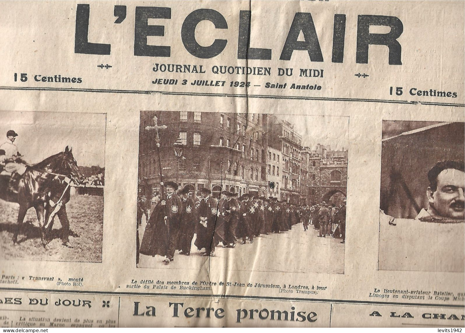 JEUX OLYMPIQUES 1924  - PARIS - LOT DE 7 JOURNAUX - L'ECLAIR - JUILLET 1924 - - Sonstige & Ohne Zuordnung