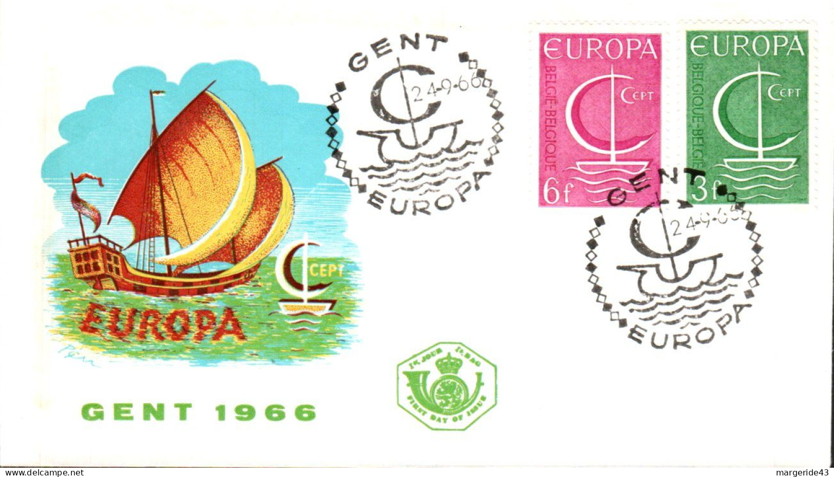 EUROPA 1966 BELGIQUE FDC - 1966