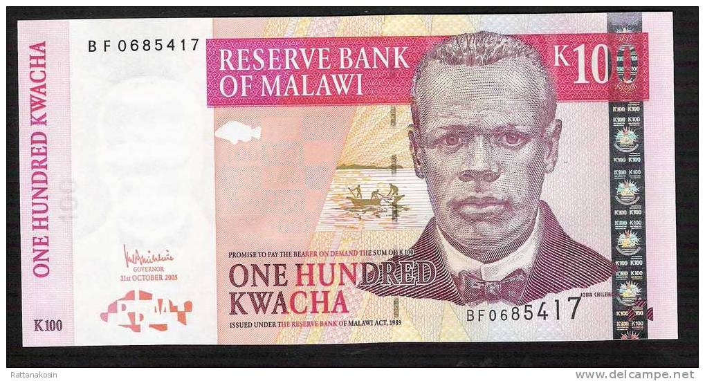 MALAWI  P54a  100 KWACHA 31.10.2005 #BF     UNC. - Malawi