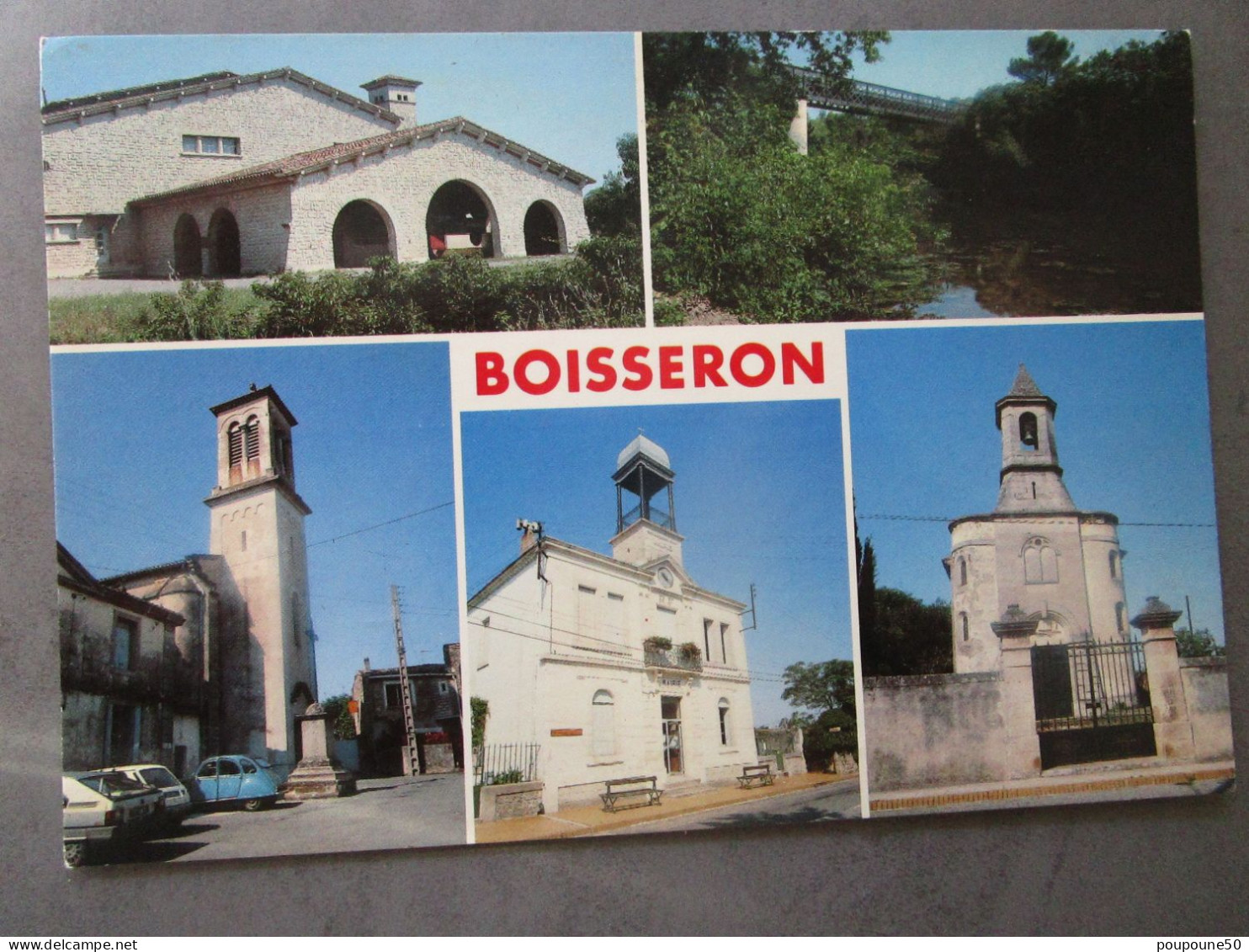 CP 34 Hérault Multivues BOISSERON  Prés Castries - La Cave Coopérative,le Pont Sur La Vidourle,l'église,la Mairie,temple - Castries