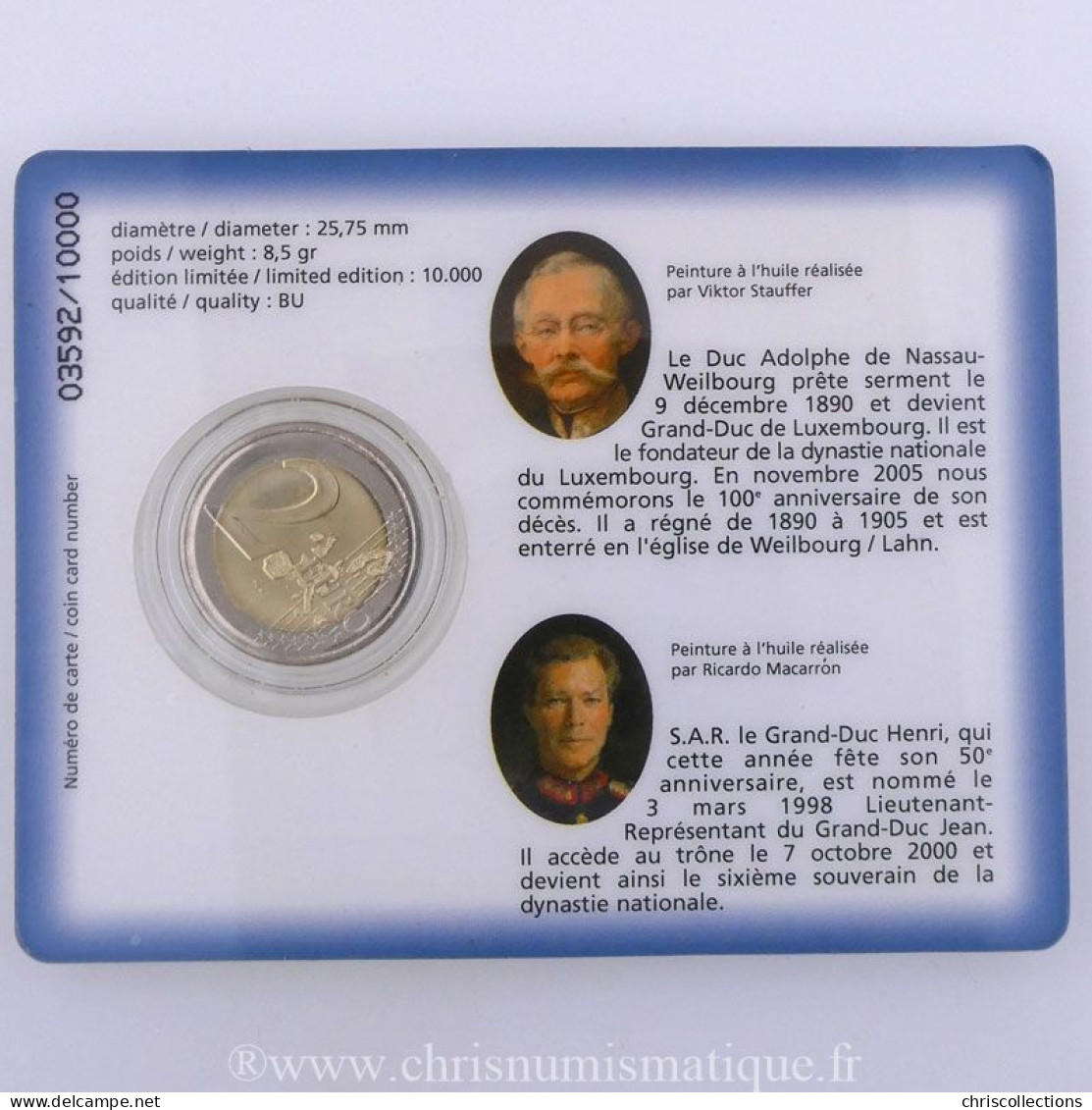 Euro, Luxembourg, 2 Euro 2005 BU  - Luxembourg