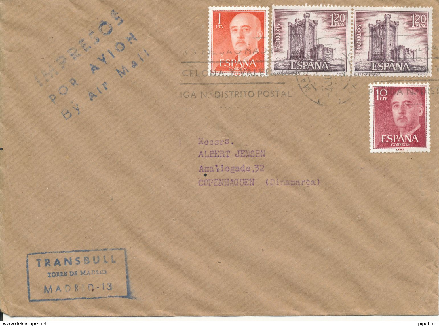 Spain Cover Sent Air Mail To Denmark 4-6-1970 ?? - Lettres & Documents