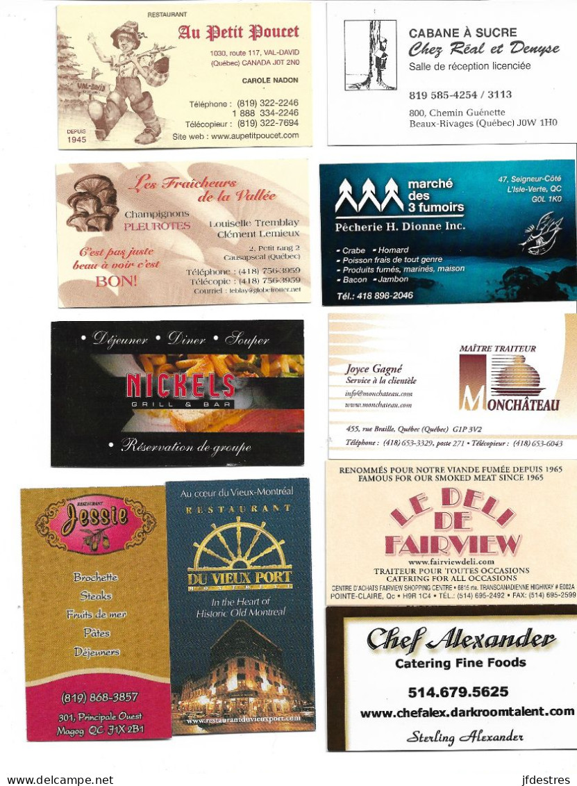 Petites Cartes Et Mignonettes Restaurants Bars Et Brasseries Traiteurs Canada Quebec 25 Pièces - Miniaturflaschen