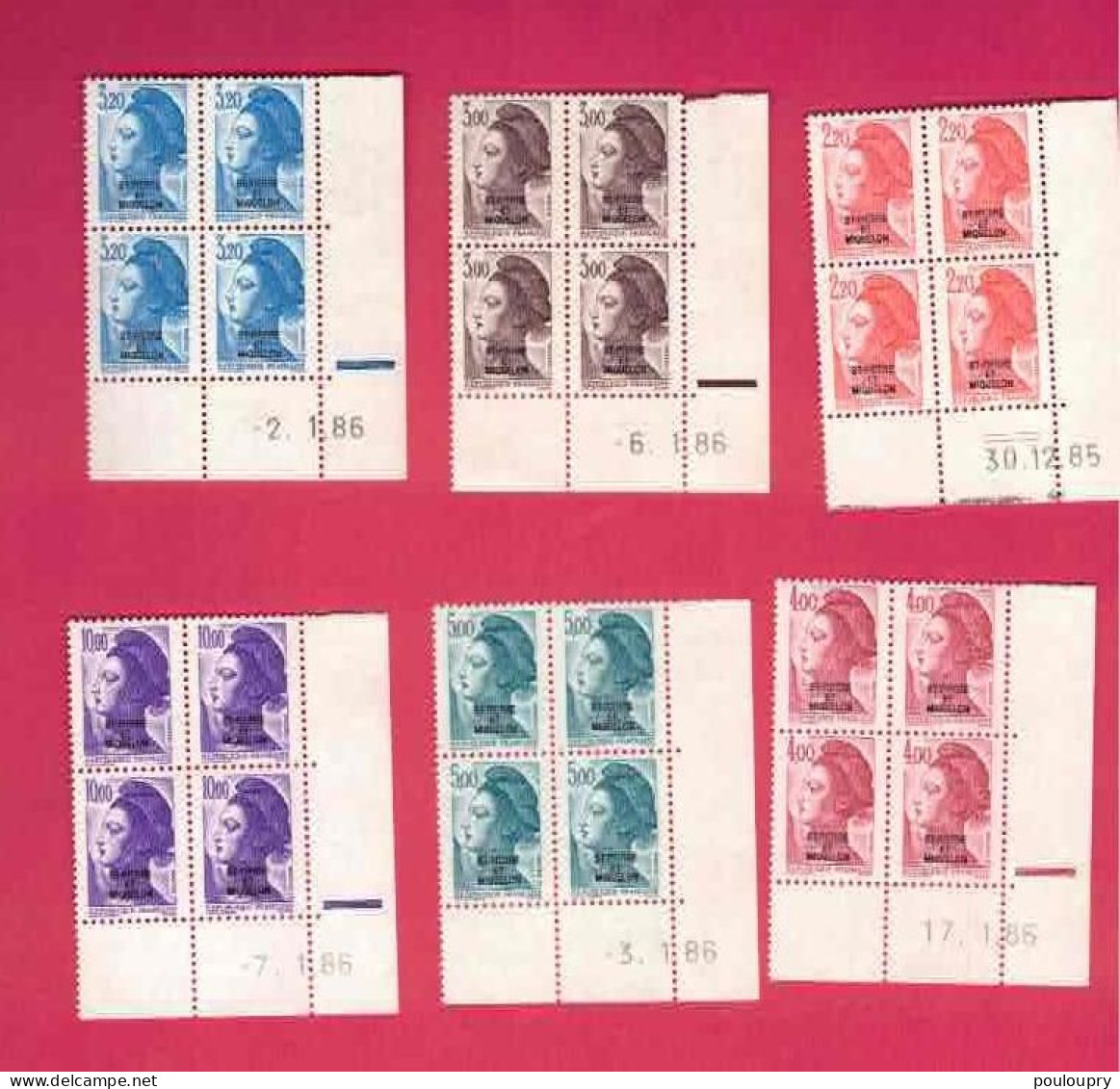 YT N° 455** à 469** Série Complète En Bloc De 4 CD - Liberté De Gandon - Unused Stamps