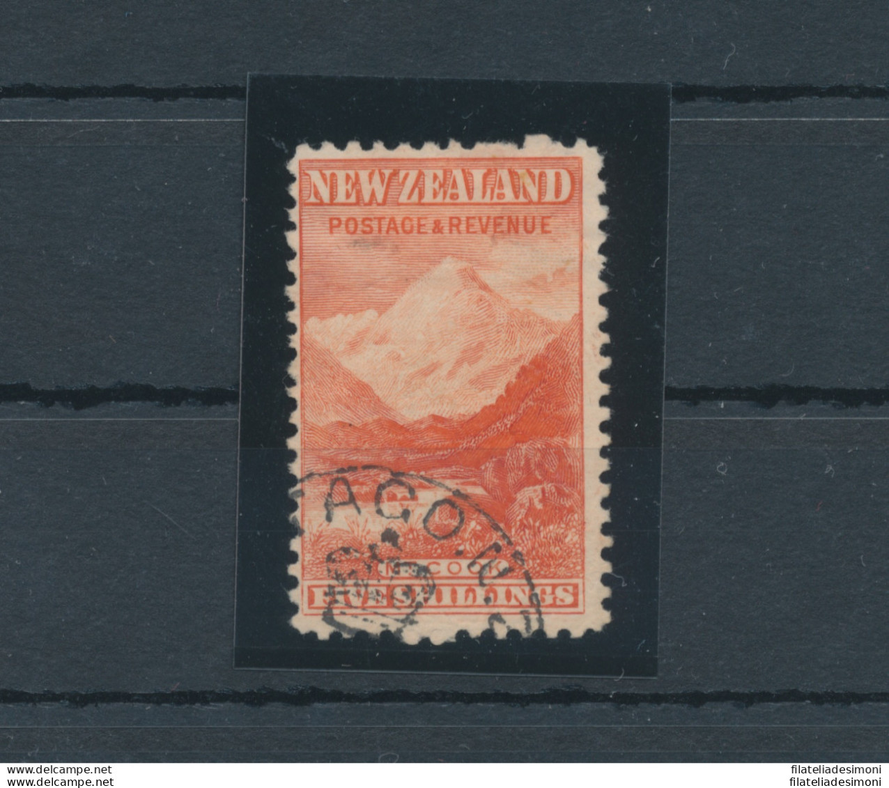 1899 NEW ZEALAND  - Stanley Gibbons N. 259 - Monte Cook 5 Scellini - Senza Filig - Sonstige & Ohne Zuordnung