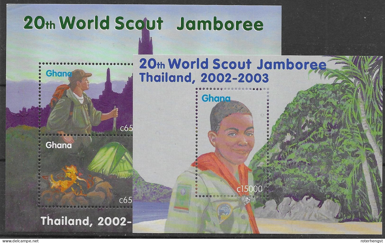 Ghana Sheets Scouts Mnh ** 15 Euros 2002 - Ghana (1957-...)