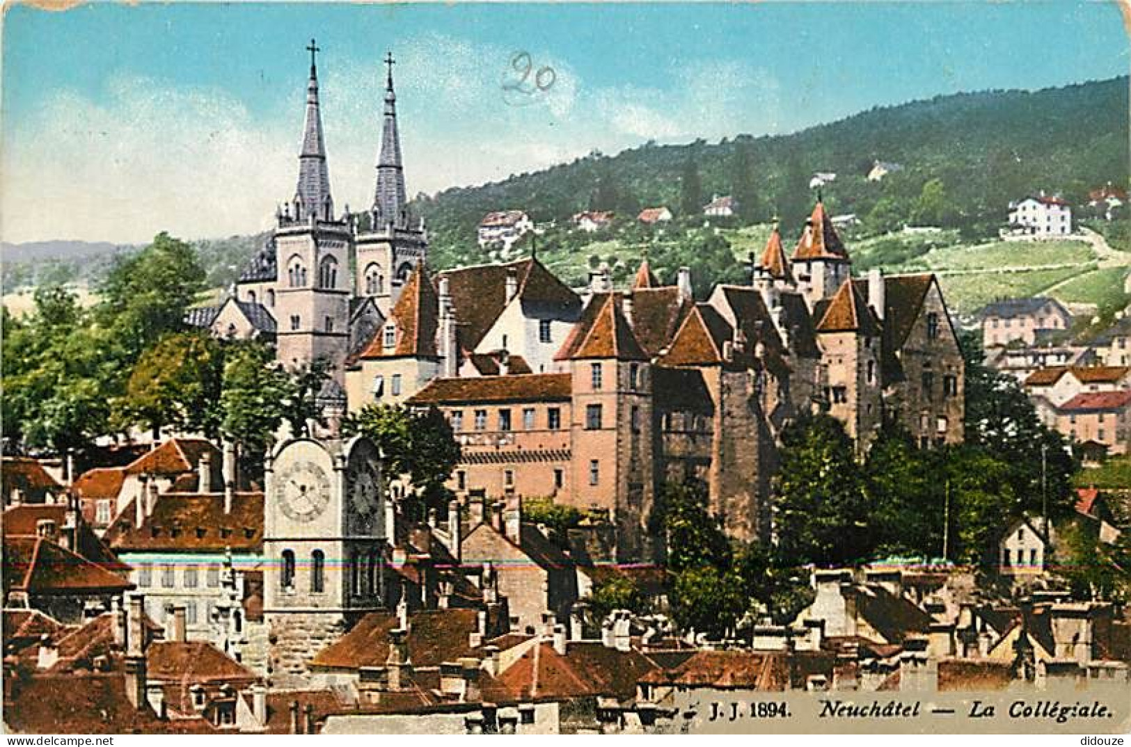 Pays - Suisse - Neuchâtel - La Collégiale - Colorisée - CPA - Voir Scans Recto-Verso - Autres & Non Classés