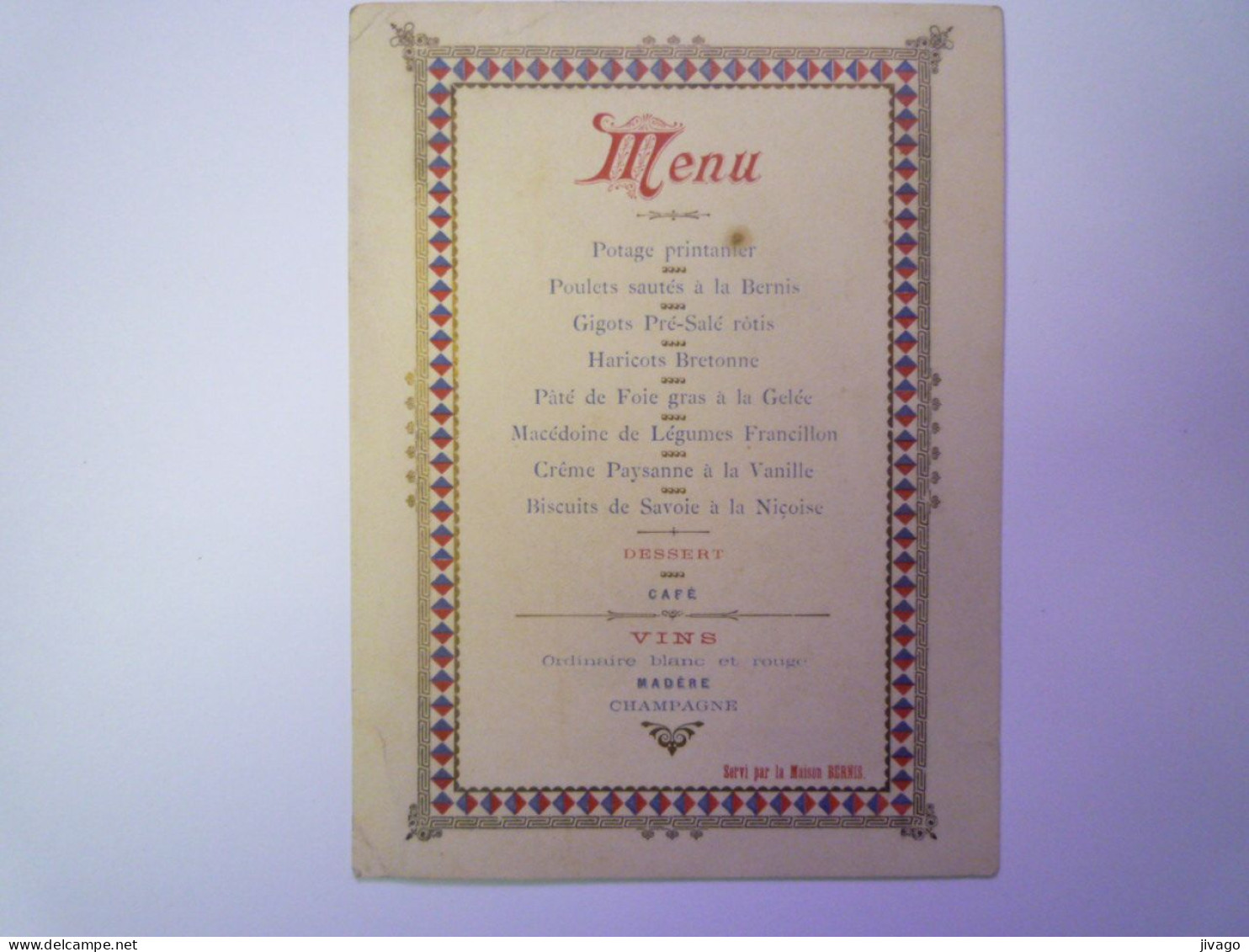 2024 - 1119  MENU Du BANQUET Des Délégués Sénatoriaux Républicains  1890  (M. ILLHE Conseiller Du Canton D'ARUDY)  XXX - Menus