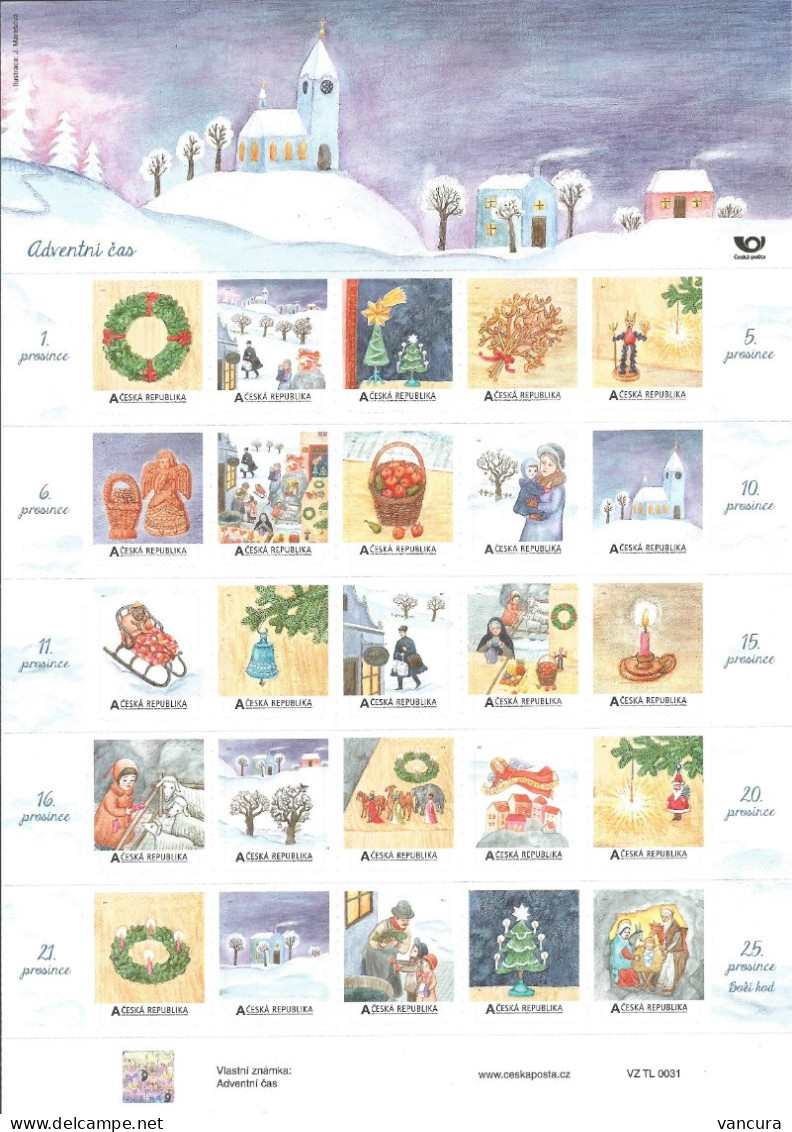 TL 0031 Czech Republic Private Stamps Of The Czech Post Christmas 2014 Box - Nuevos