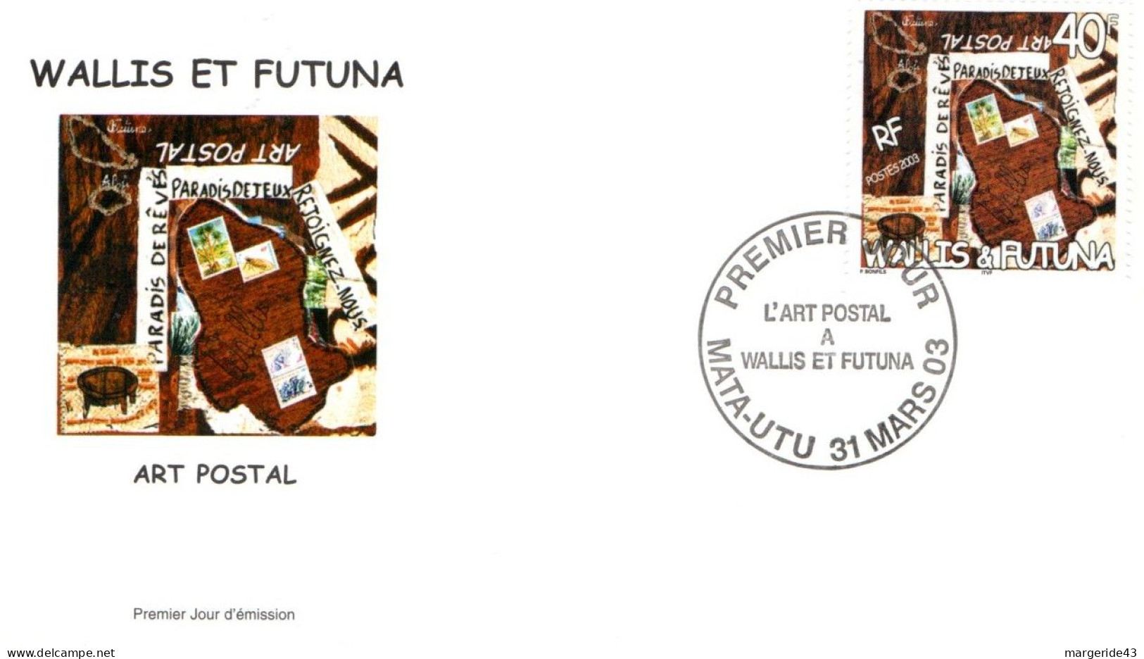 WALLIS ET FUTUNA FDC 2003 ART POSTAL - FDC