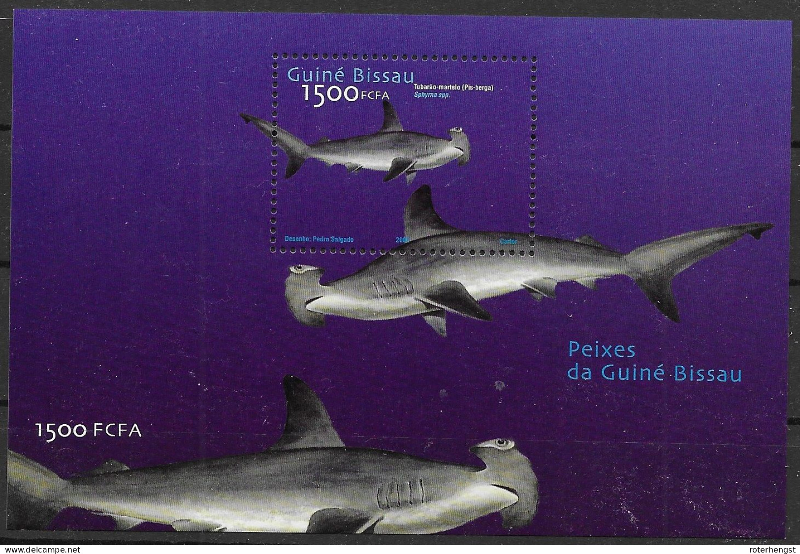 Guinea Bissau Sheet Mnh ** Shark 10  Euros 2002 - Guinea-Bissau