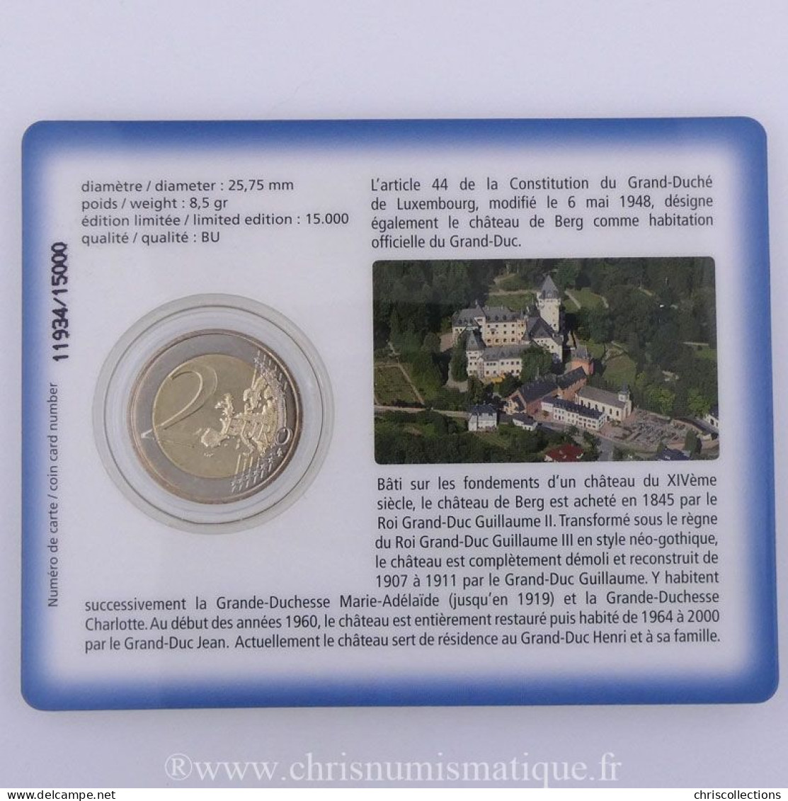 Euro , Luxembourg, 2 Euro 2008 BU  - Luxemburgo