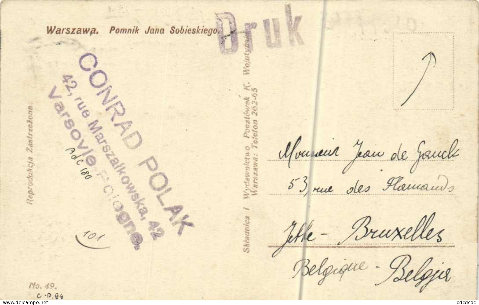 Warszawa Pomnik Jana Sibieskiego + Beaux Timbres 5x2 RV - Polen