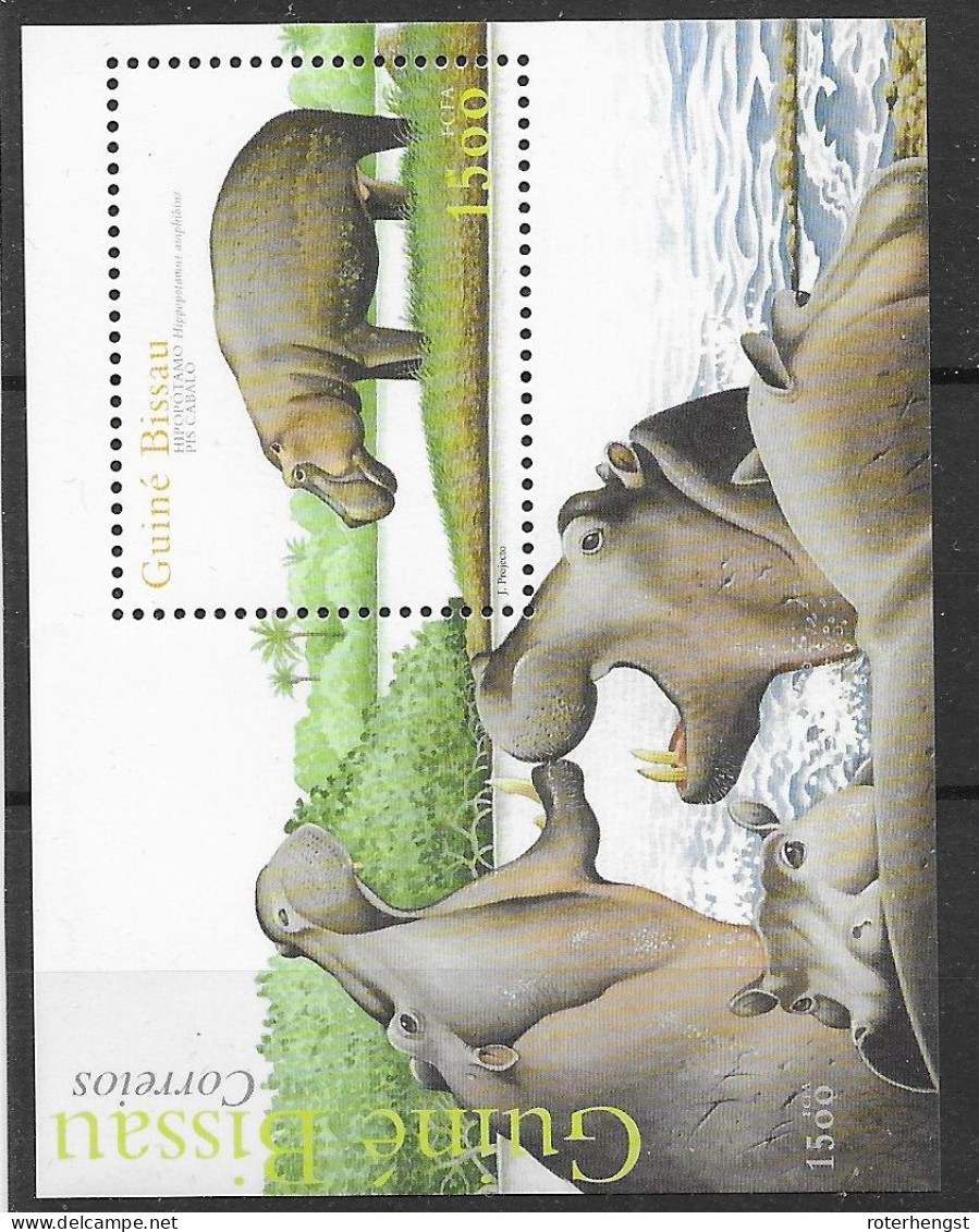 Guinea Bissau Sheet Mnh ** Hippo 10 Euros 2001 - Guinea-Bissau