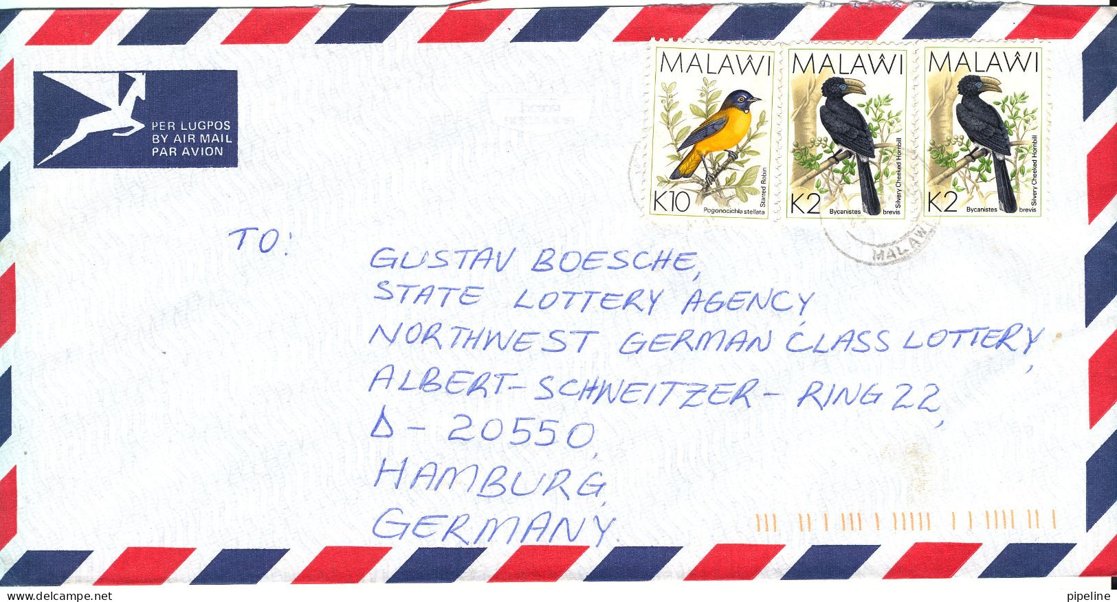 Malawi Air Mail Cover Sent To Germany 2000 BIRD Stamps - Malawi (1964-...)