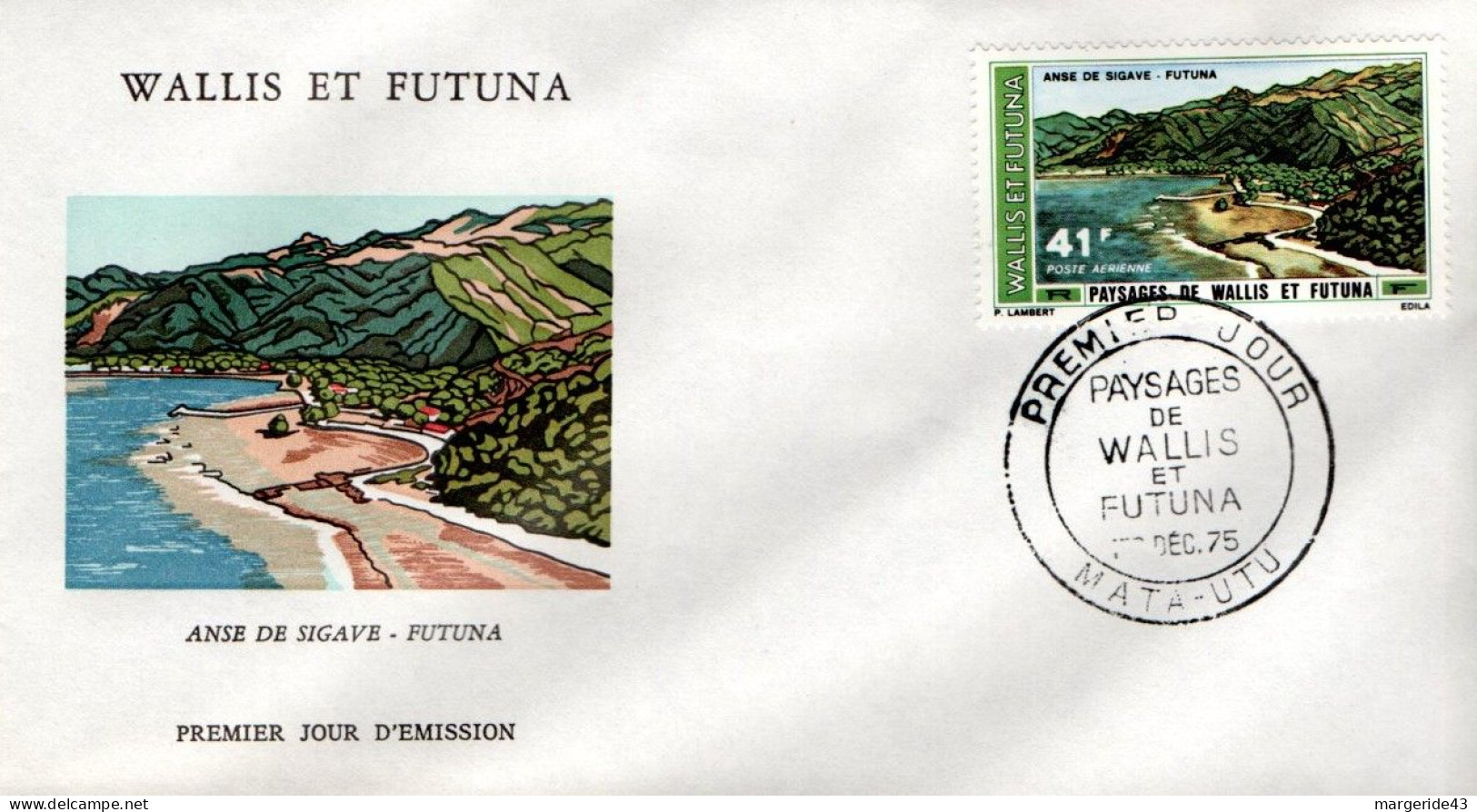 WALLIS ET FUTUNA FDC 1975 ANSE DE SIGAVE - FDC