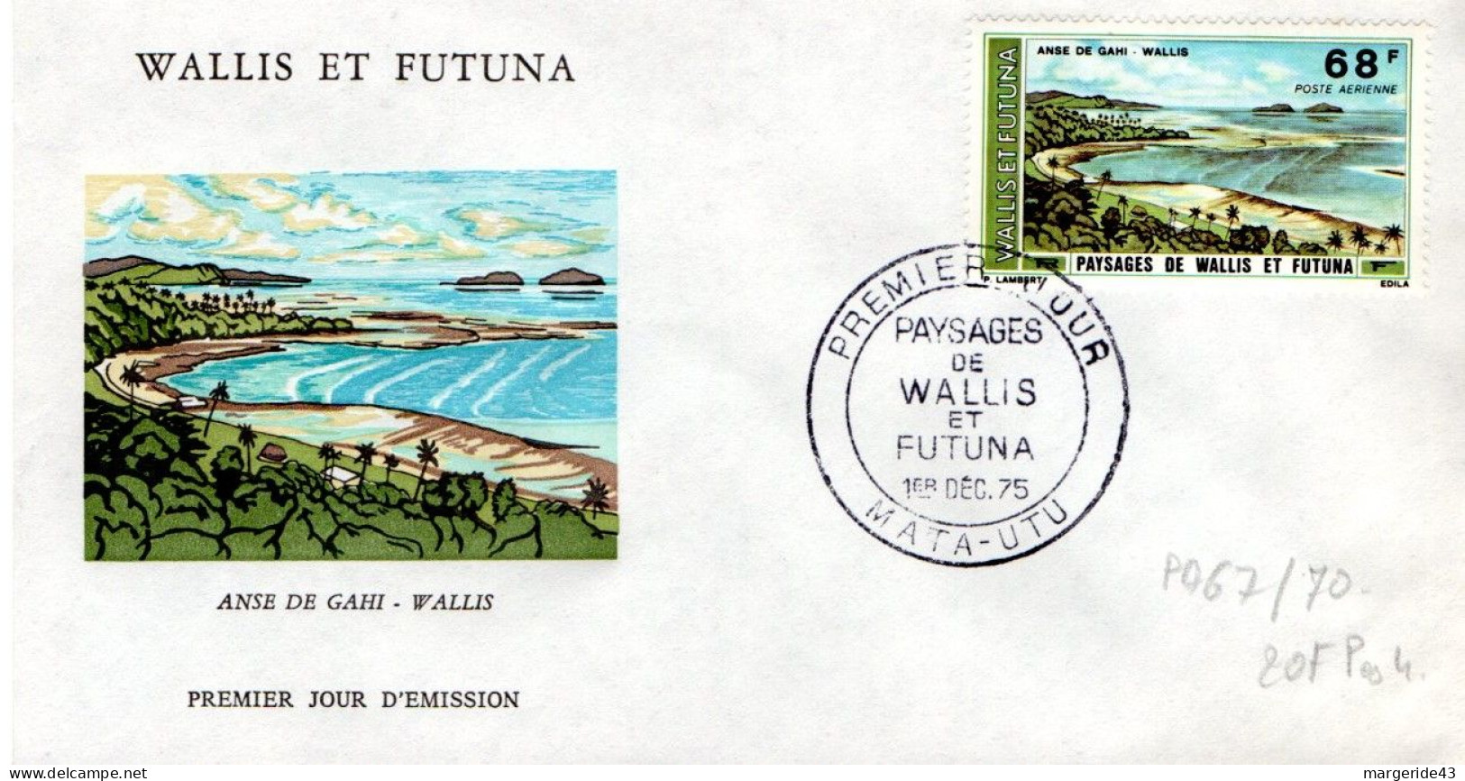 WALLIS ET FUTUNA FDC 1975 PAYSAGES - FDC