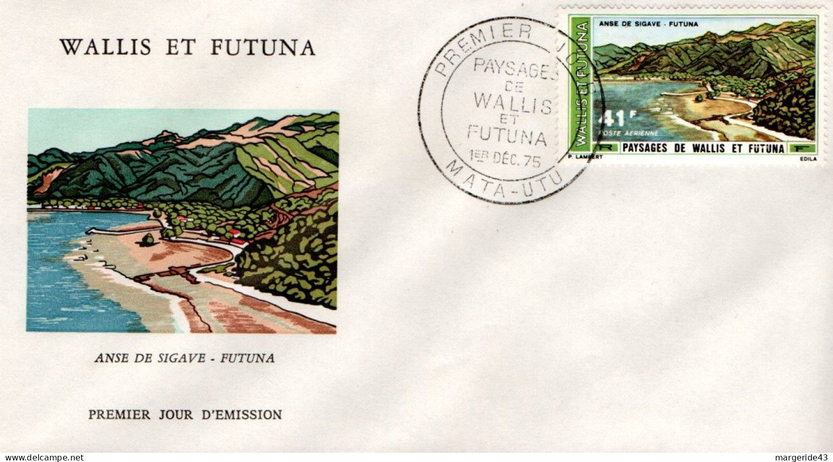 WALLIS ET FUTUNA FDC 1975 PAYSAGES - FDC