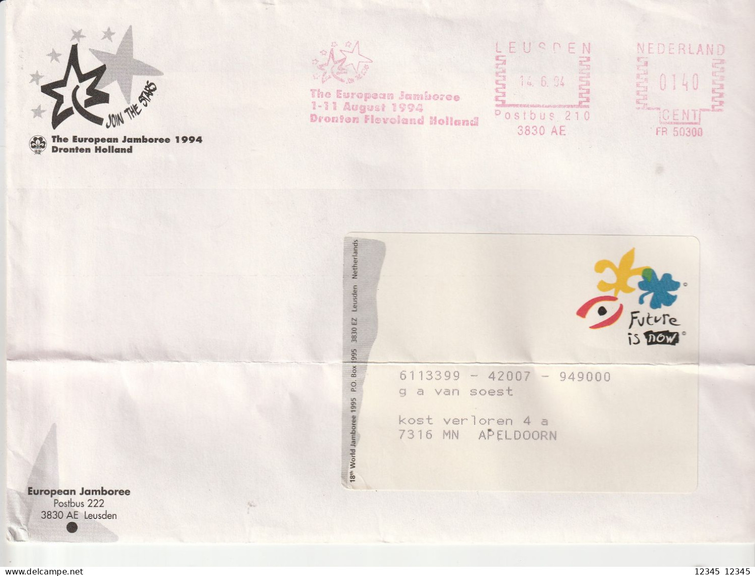 Nederland 1994, The European Jamboree Dronten Flevoland Holland - Maschinenstempel (EMA)