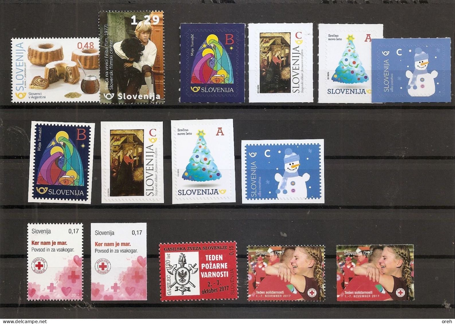 SLOVENIA 2017,COMPLETE YEAR,CHARITY,RED CROSS,STAMPS FROM BOOKLET,,MNH - Slovenia