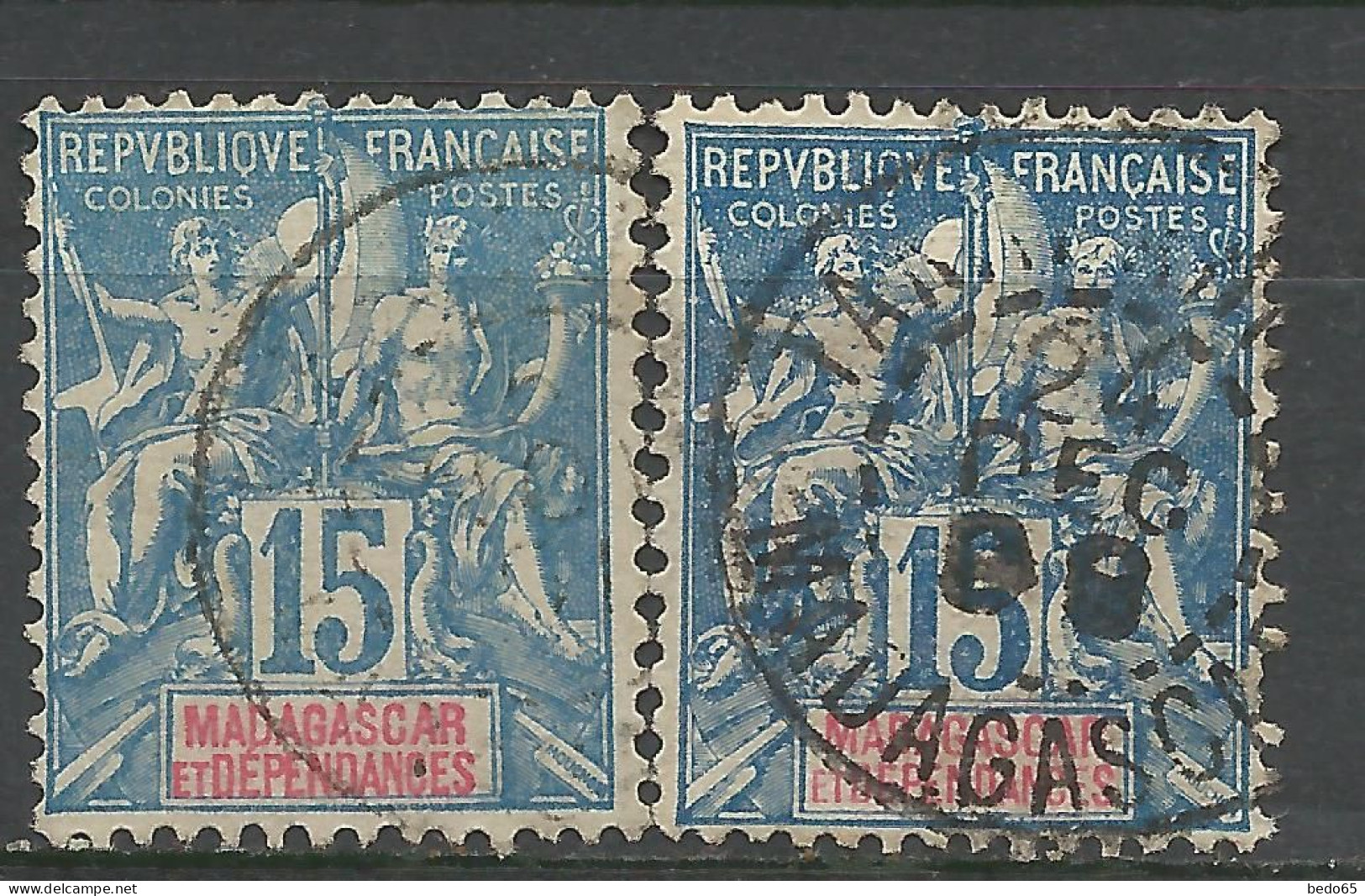 MADAGASCAR N° 33 X 2 Nuances OBL / Used - Oblitérés