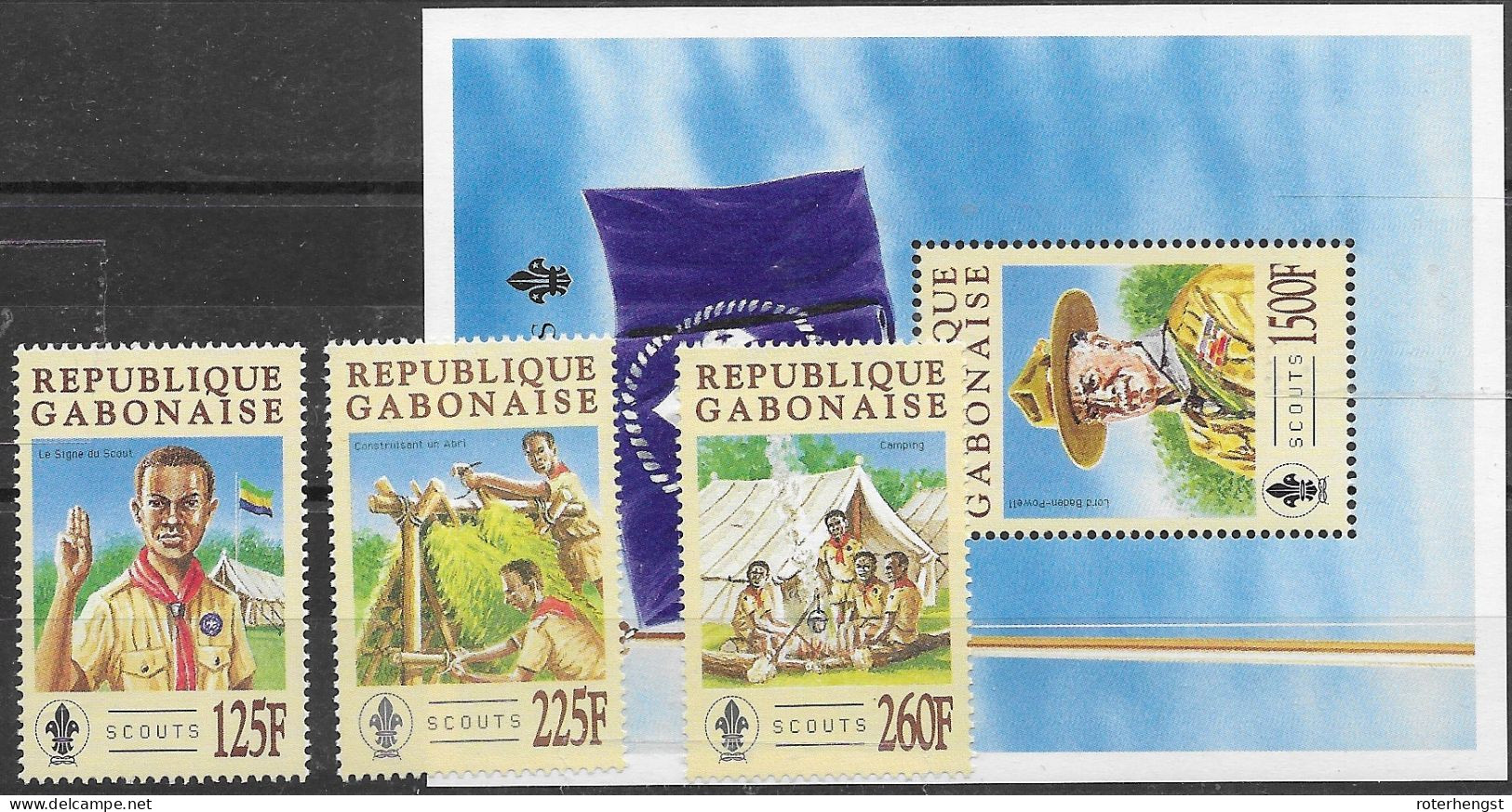 Gabon Scouts Set And Sheet Mnh ** 1996 13 Euros - Gabun (1960-...)