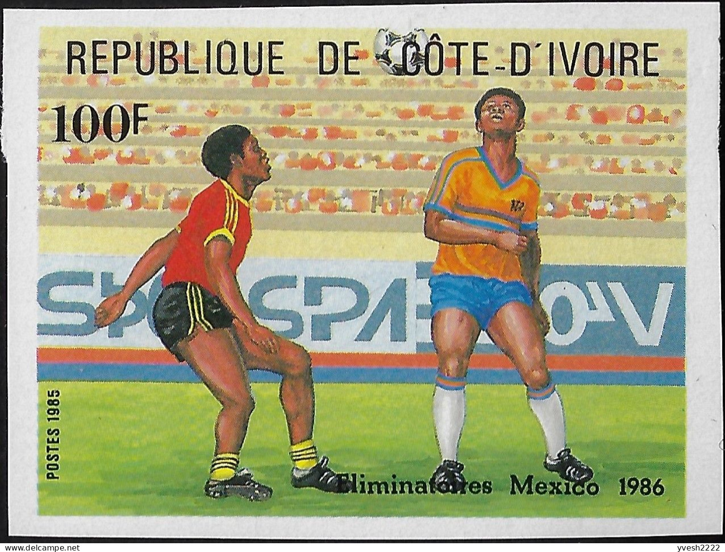 Côte D'Ivoire 1985 Y&T 721 à 724. Non Dentelés. Coupe Du Monde De Football Au Mexique. Phases De Jeu - 1986 – Mexico