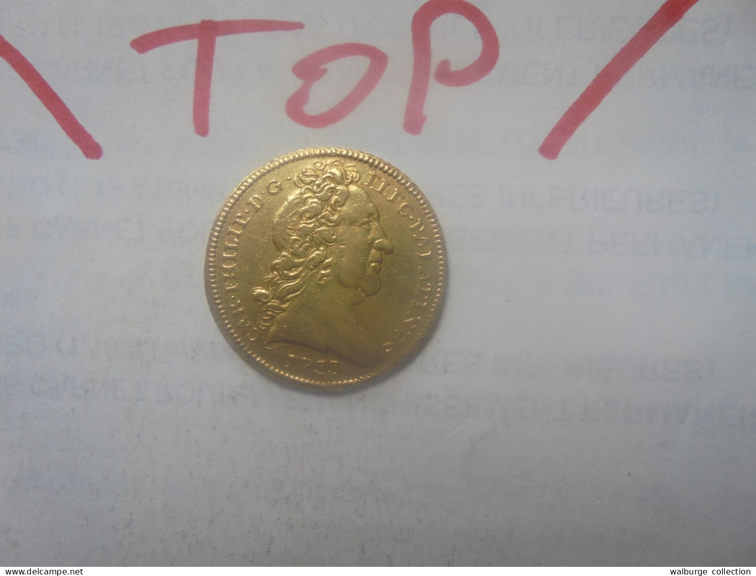 +++RARETE+++PFALZ-SULZBACH CAROLIN D'OR 1733 (KARL PHILIPP) SPLENDIDE ET RARE !!!+++PORT+ASSURANCE OFFERTE (A.3) - Gold Coins