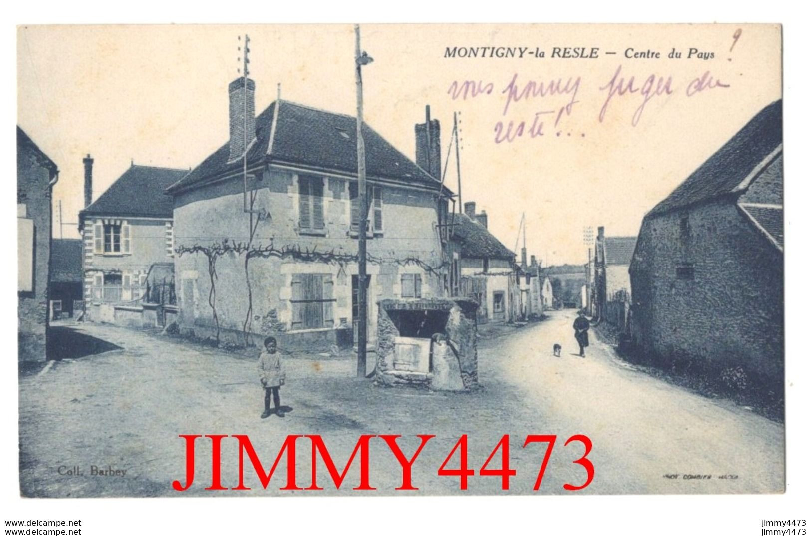 CPA - MONTIGNY-la-RESLE En 1940 - Centre Du Pays ( Rues Bien Animées ) ( Canton De Chablis Yonne ) Phot. Combier - Chablis