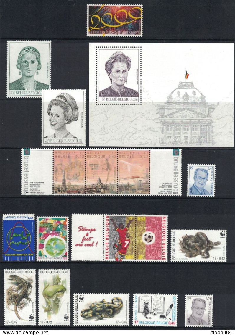 BELGIQUE - TIMBRES DE L'ANNEE 2000 EN POCHETTE DE LA POSTE - NEUF - FACIALE 37€64 - DONT CARNET J.S.BACH. - Unused Stamps