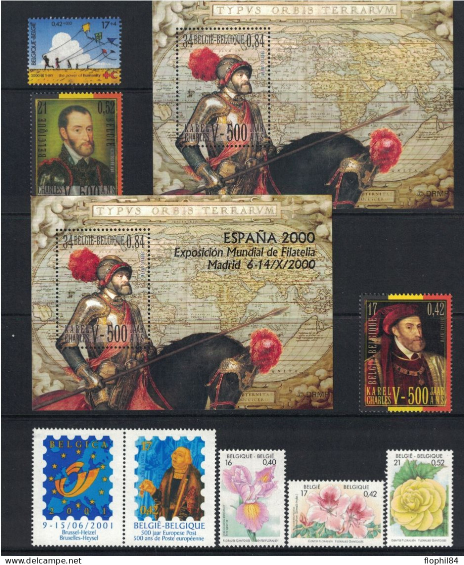 BELGIQUE - TIMBRES DE L'ANNEE 2000 EN POCHETTE DE LA POSTE - NEUF - FACIALE 37€64 - DONT CARNET J.S.BACH. - Unused Stamps