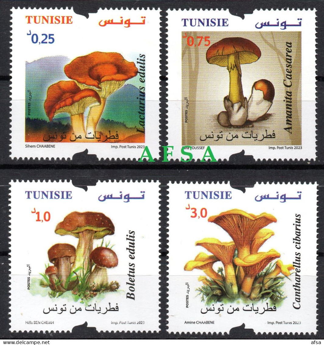 2023-Tunisian Mushrooms (full Set) MNH** // Champignons De Tunisie-série Complète-Neufs** - Mushrooms