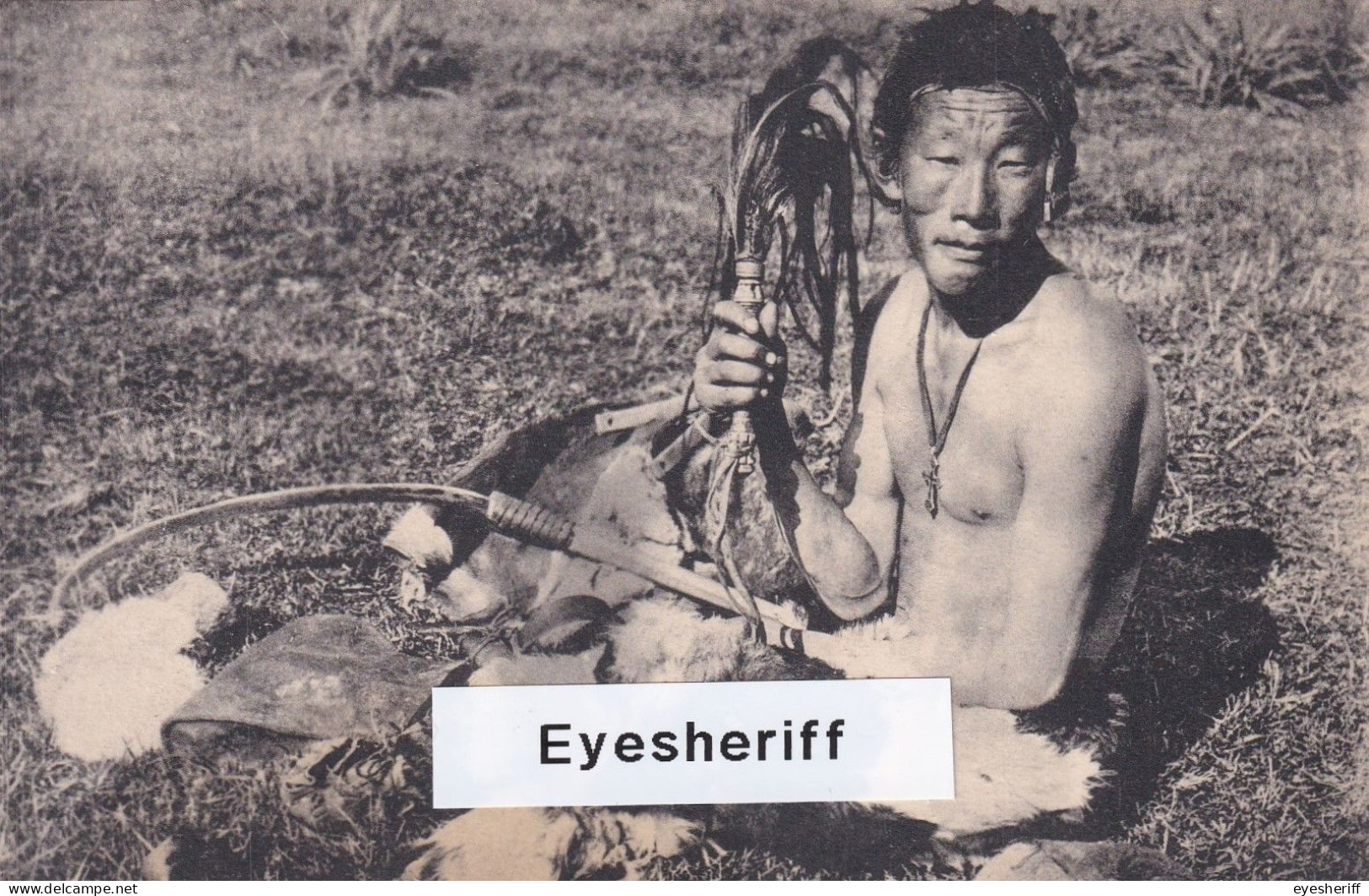 Chamane De Sibérie: Christianized Shaman With Ritual Horsewhip From The Altai In Siberia 1907. Ultra Rare! - Asien