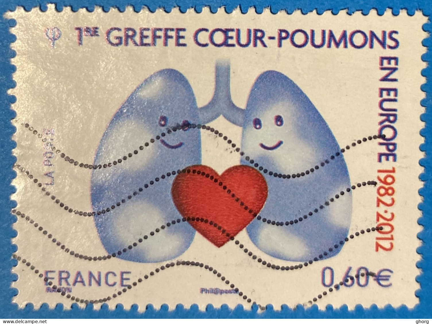 France 2012  : Santé, 20e Anniversaire De La 1er Greffe Coeur-poumons En Europe N° 4674 Oblitéré - Oblitérés