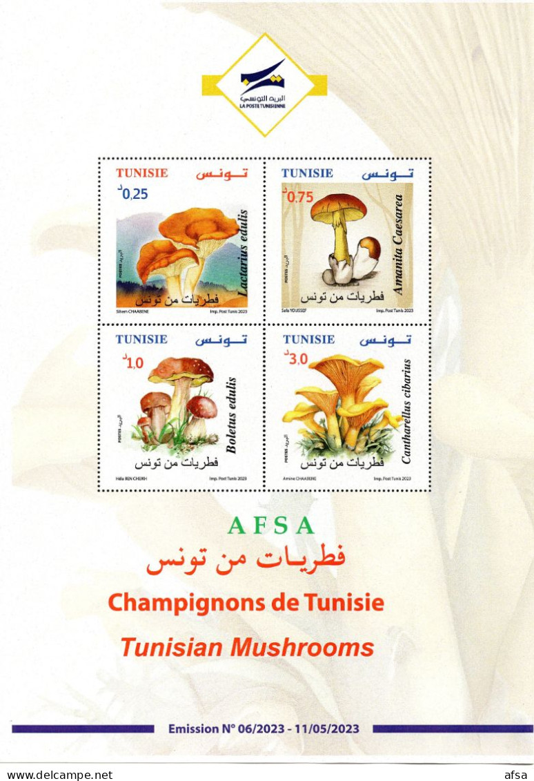 2023-Tunisian Mushrooms- Fact Sheet In 3 Languages(Arabic-French-English) 3 Scans - Mushrooms