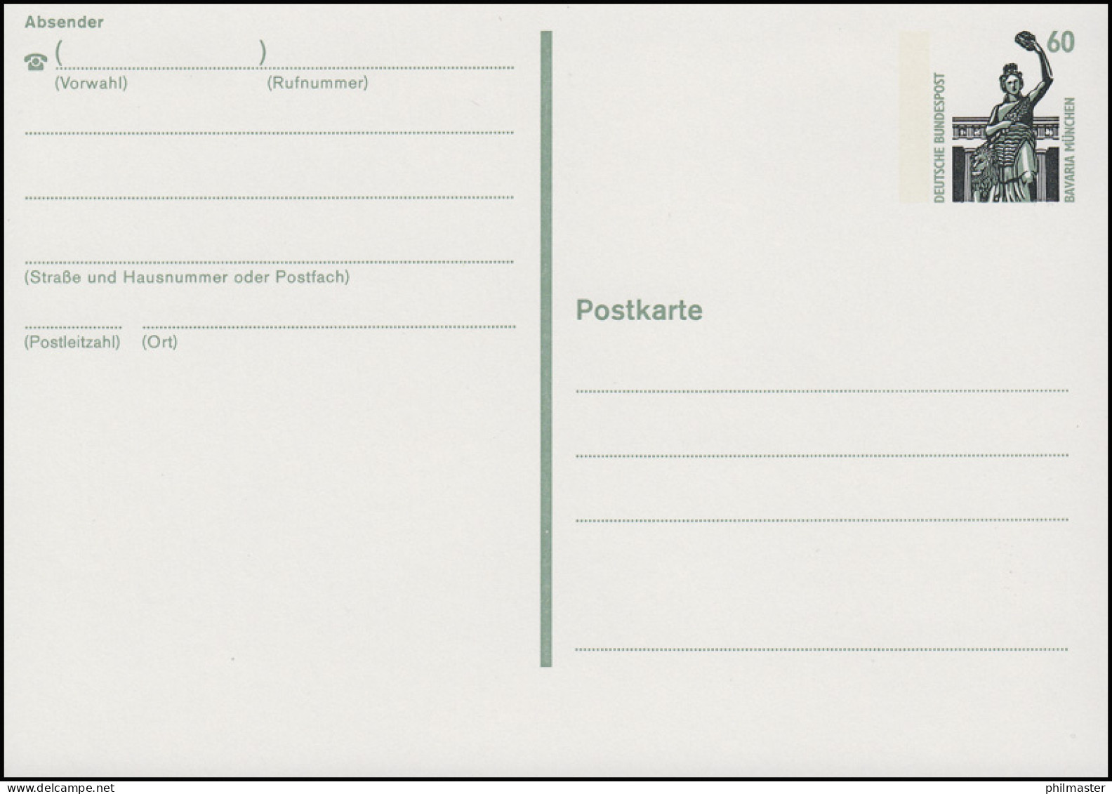 P 140 SWK 60 Pf - Ohne Leitvermerke ** - Cartes Postales - Neuves