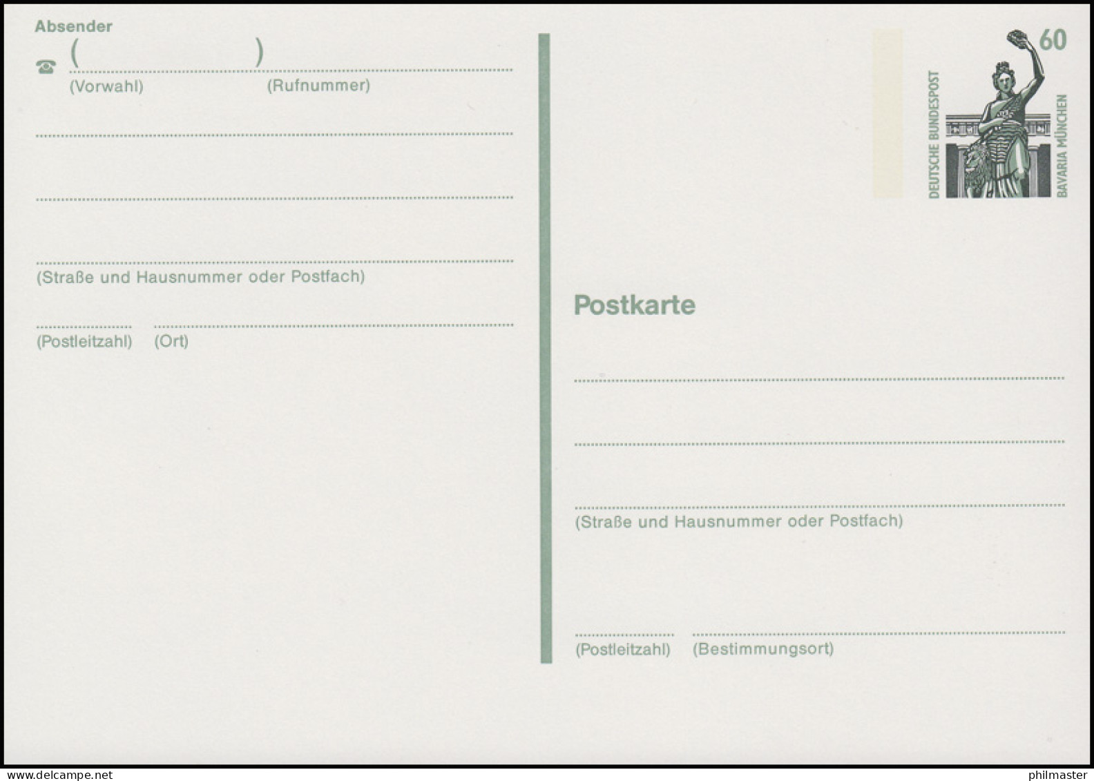 P 141 SWK 60 Pf Bavaria München - Mit Leitvermerke ** - Cartoline - Nuovi