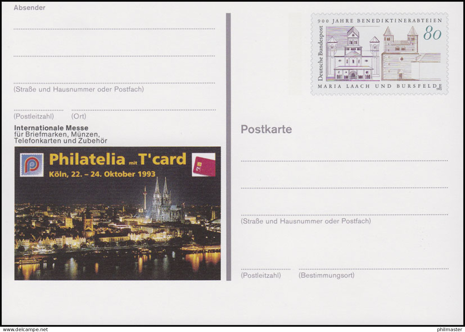 PSo 31 PHILATELIA Köln 1993, ** - Postcards - Mint