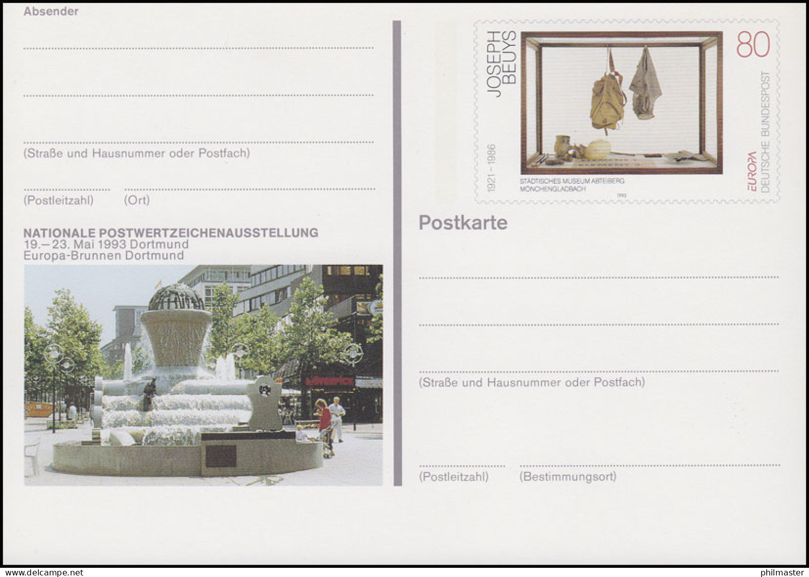 PSo 30 NAPOSTA Dortmund Europa-Brunnen 1993, ** - Cartes Postales - Neuves