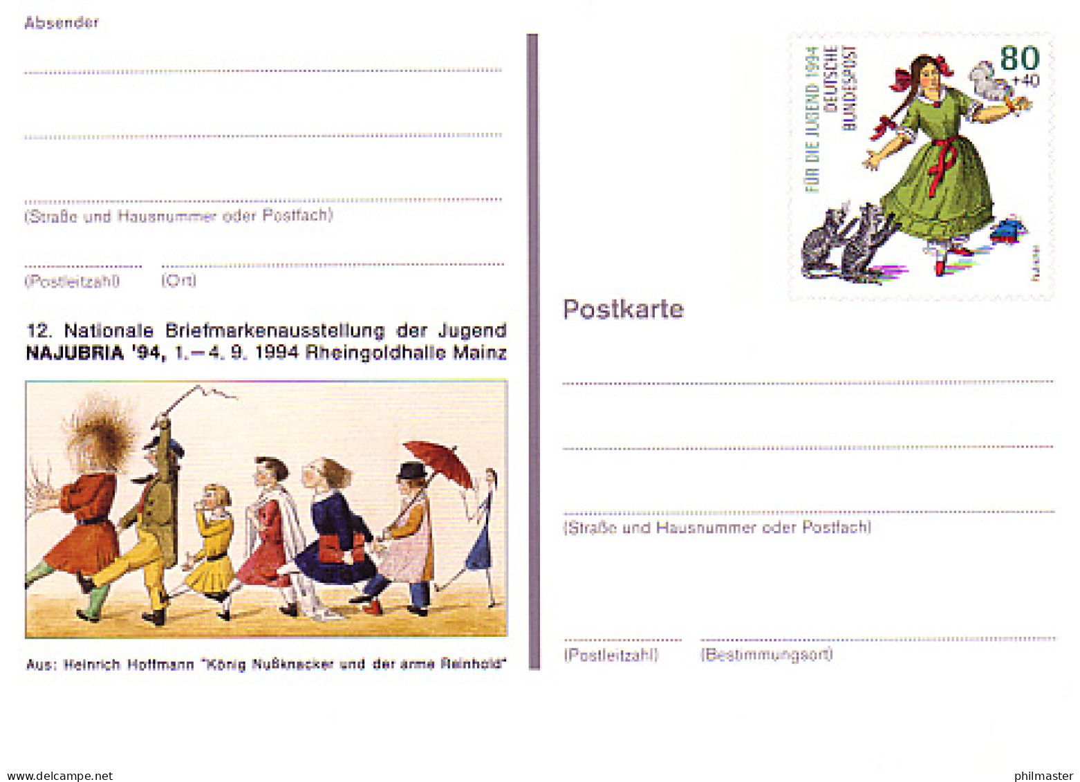 PSo 34 NAJUBRIA Mainz 1994, ** Wie Verausgabt - Cartes Postales - Neuves