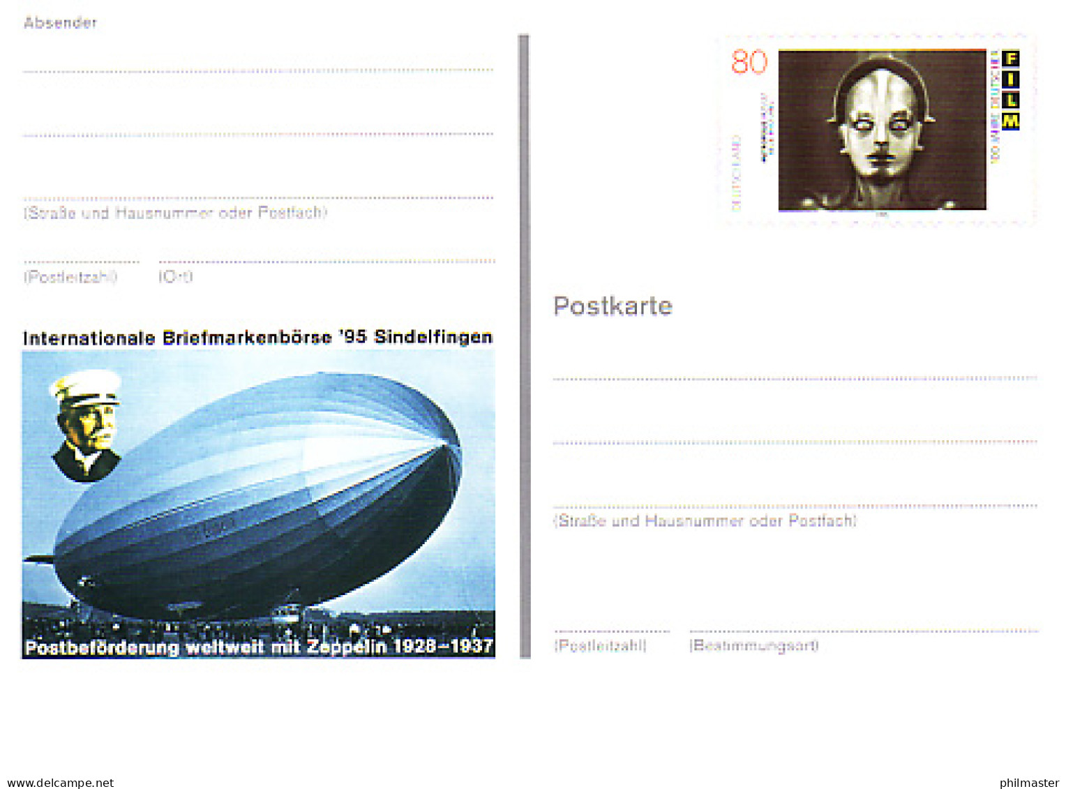 PSo 40 Briefmarkenbörse Sindelfingen Zeppelin 1995, ** Wie Verausgabt - Cartes Postales - Neuves