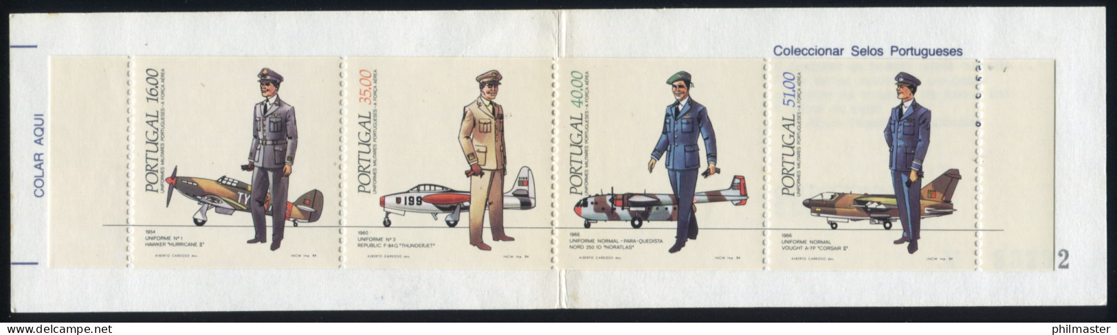 Portugal-Markenheftchen 2 Militäruniformen Luftwaffe 1984, Postfrisch - Postzegelboekjes