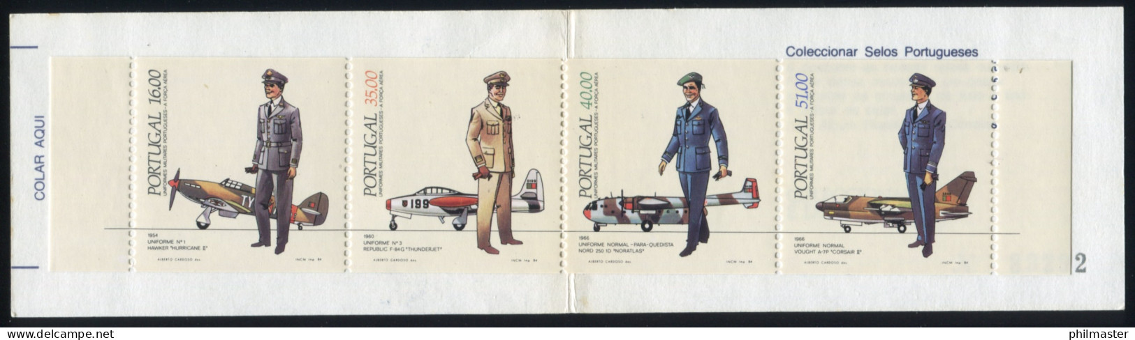 Portugal-Markenheftchen 2 Militäruniformen Luftwaffe 1984, Postfrisch - Carnets