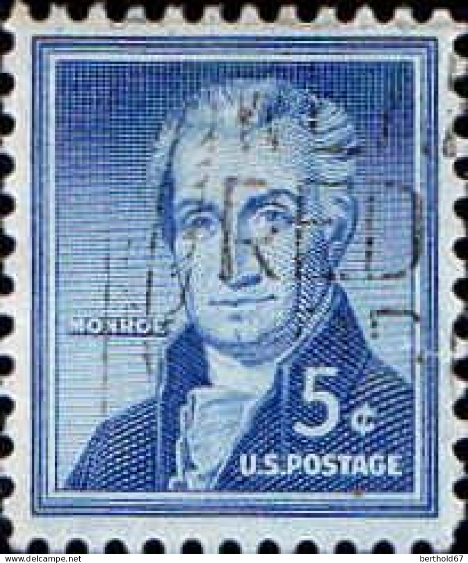 USA Poste Obl Yv: 590 Mi:659A James Monroe Fifth President Of The U.S.A. (Belle Obl.mécanique) - Gebraucht