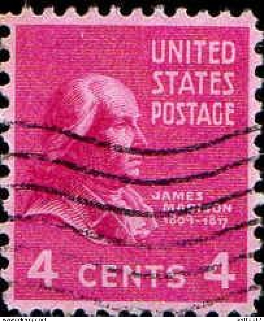 USA Poste Obl Yv: 373 Mi:415A James Madison Fourth President Of The U.S.A. (Lign.Ondulées) - Usados